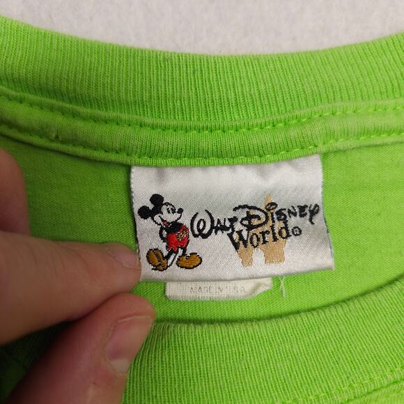 Disney World Casual Short Sleeve Graphic Crew Neck Shirt Mens Size Small S Green - Picture 3 of 9